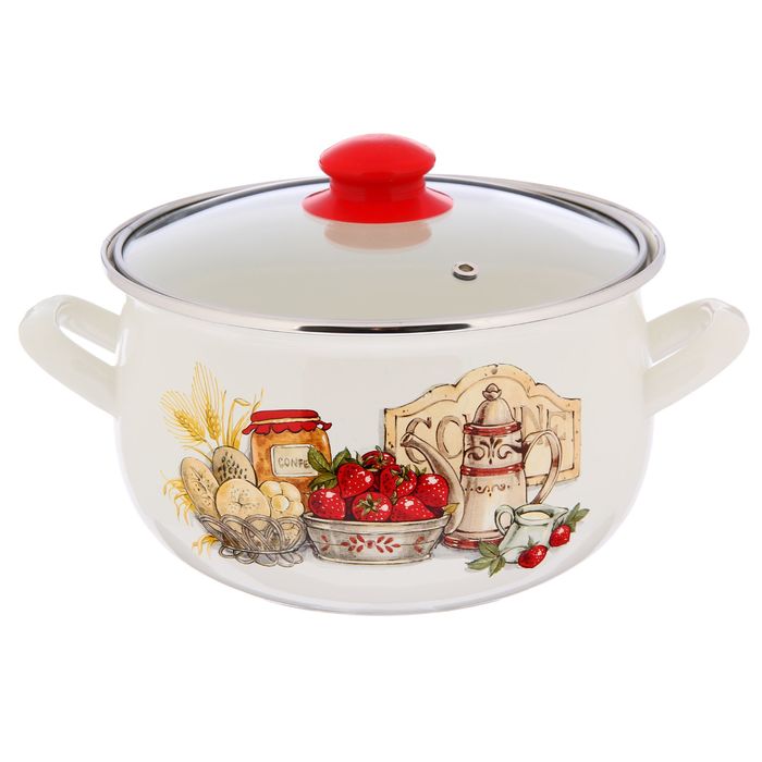 Кастрюля 4 л "Лакомка", стеклянная крышка