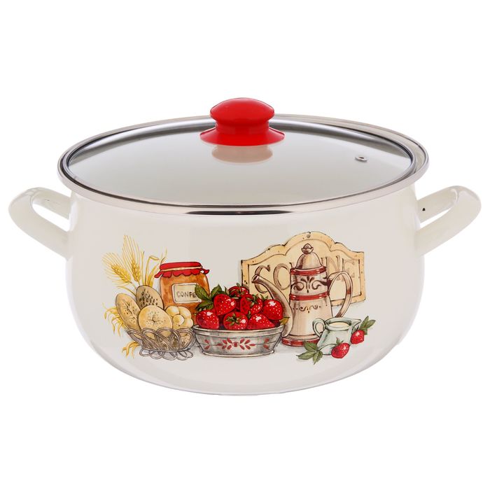 Кастрюля 5,7 л "Лакомка", стеклянная крышка