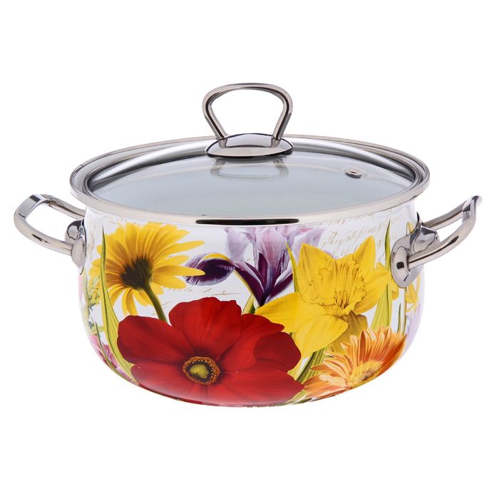 Кастрюля 3,1 л "Настроение" стекл.крышка