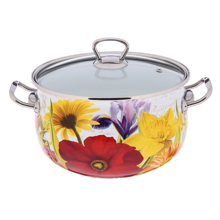 Кастрюля 4 л "Настроение" стекл.крышка