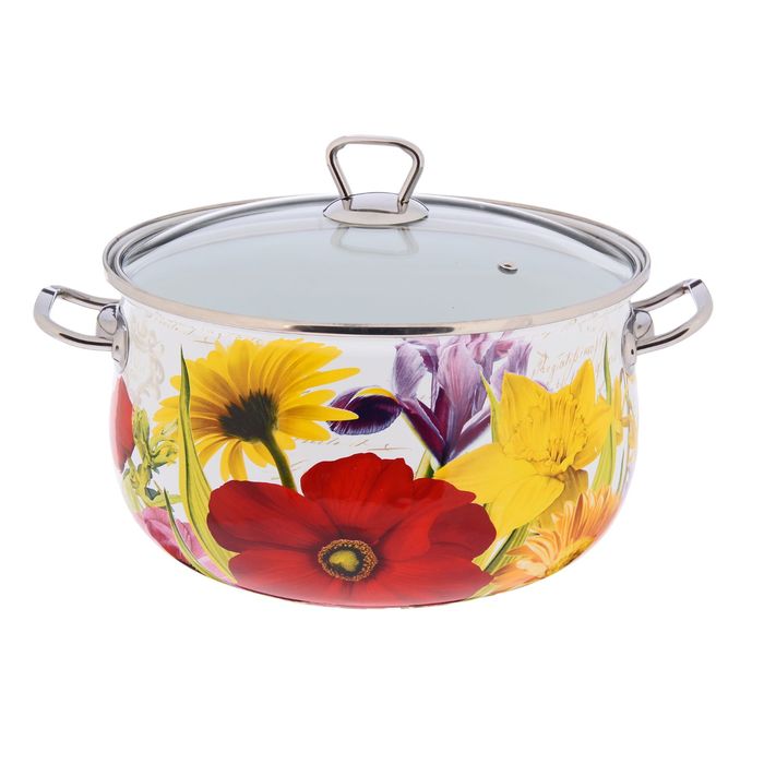 Кастрюля "Настроение" 5,7 л со стеклянной крышкой