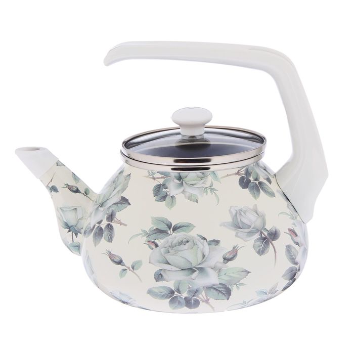 Чайник 2,2 л "Белая роза", фиксированная ручка