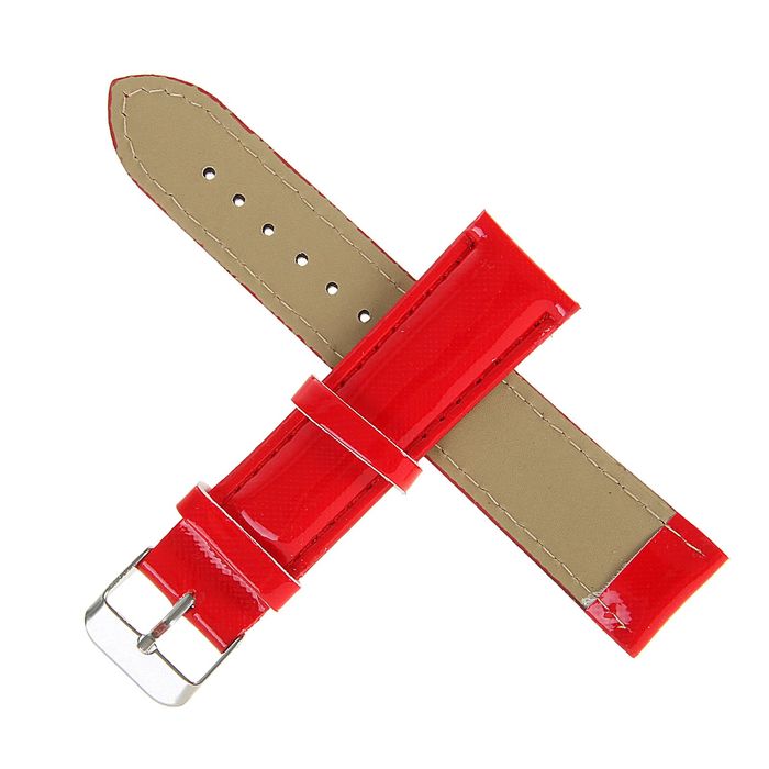 Ремешок для часов, 20 мм, 19 см, красно-алый
