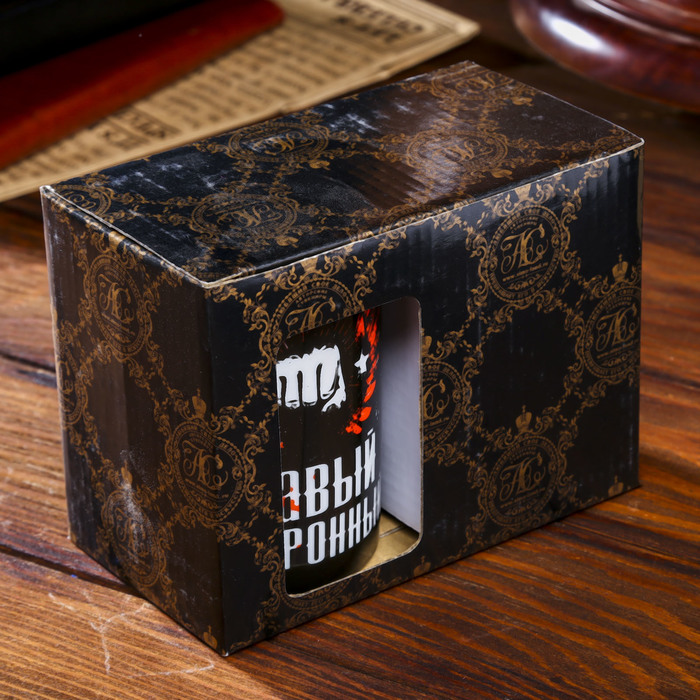 Кружка керамика кастет "Левый коронный, правый похоронный" 320 мл