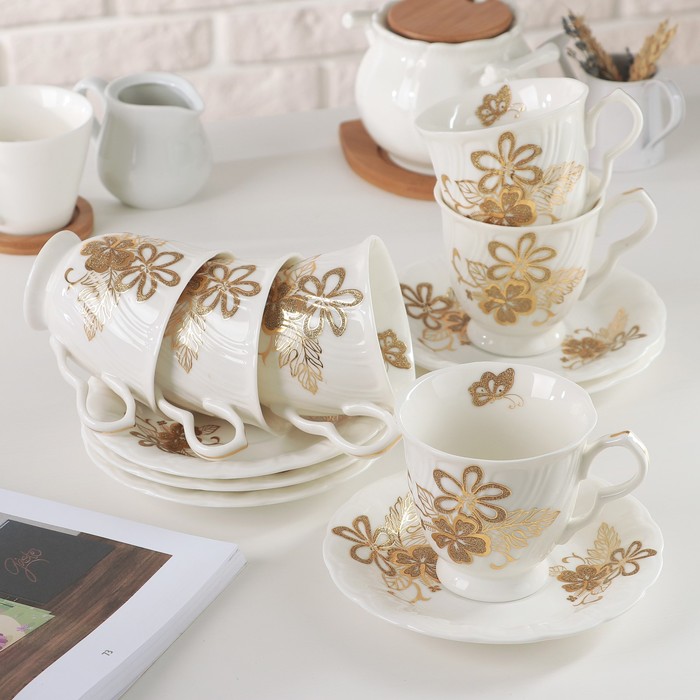 Сервиз чайный "Натали", 12 предметов: 6 чашек 220 мл, 6 блюдец