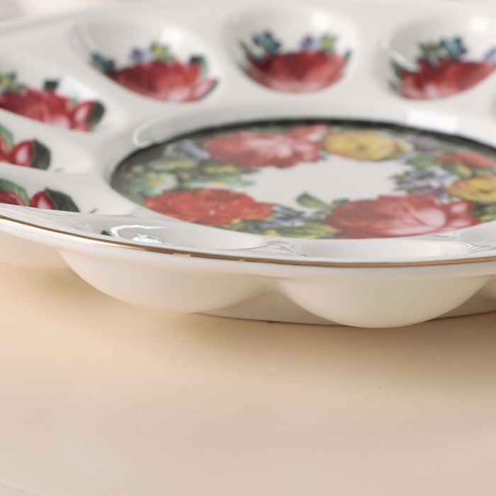 Блюдо пасхальное для яиц 25,2 см "Роковая роза"