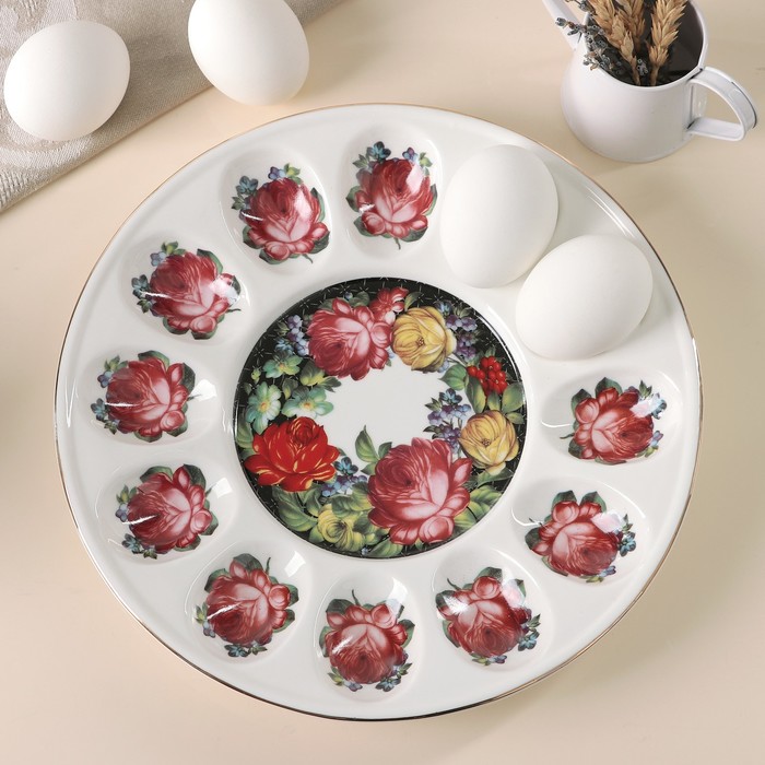 Блюдо пасхальное для яиц 25,2 см "Роковая роза"