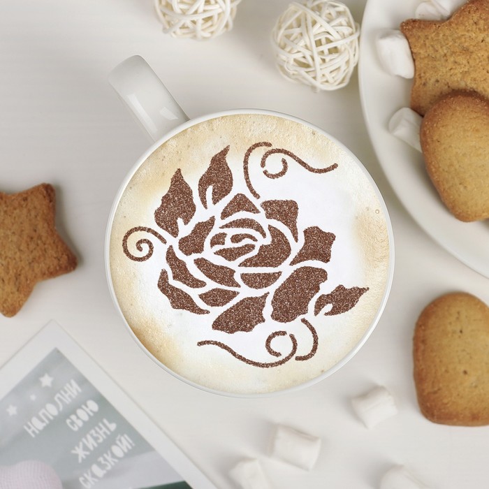 Трафарет для кофе и выпечки d 8,5 см "Бутон"