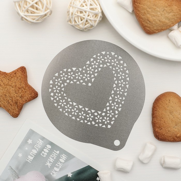 Трафарет для кофе и выпечки d 8,5 см "Флор"