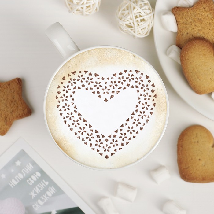 Трафарет для кофе и выпечки d 8,5 см "Флор"