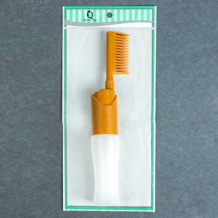 Расчёска-дозатор для окрашивания волос, 80мл, цвет золотой/белый