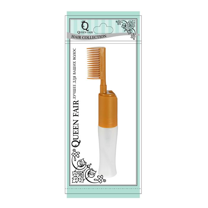 Расчёска-дозатор для окрашивания волос, 80мл, цвет золотой/белый