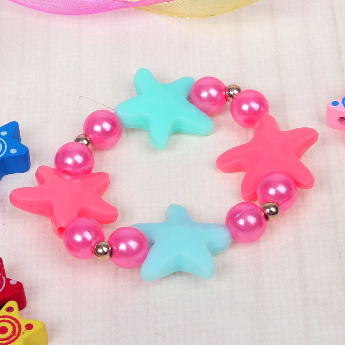Браслет детский "Выбражулька" звездочки морские, цвет МИКС