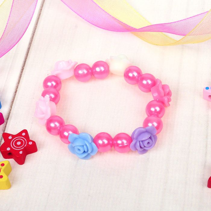 Браслет детский "Выбражулька" розочки нежные, цвет МИКС