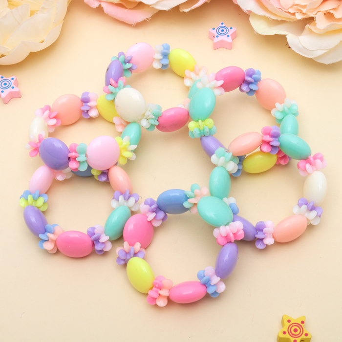 Браслет детский "Выбражулька" ассорти с цветочками, цвет МИКС