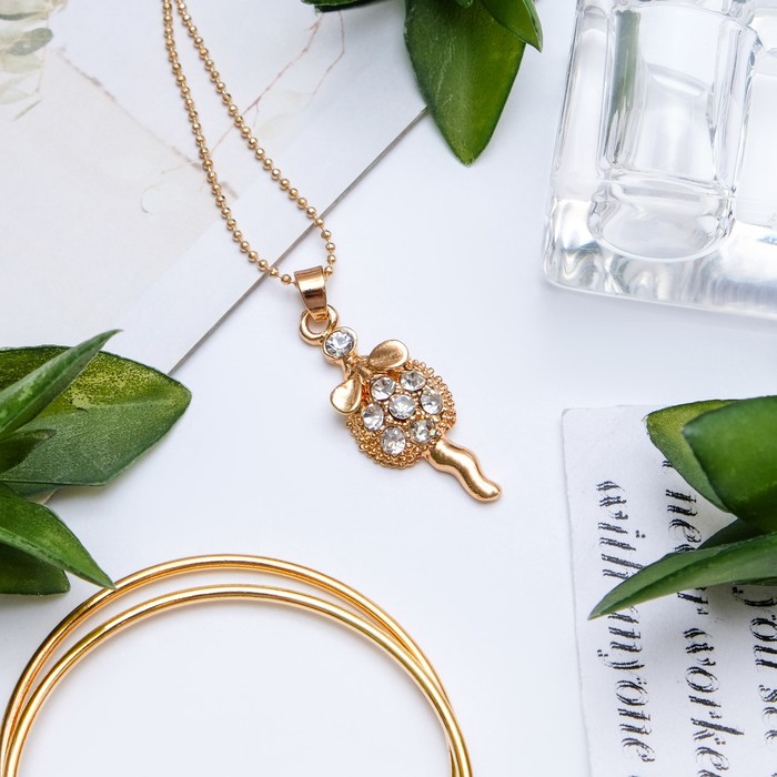 Кулон "Мышка", цвет белый в золоте