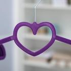 Вешалка-плечики для одежды «Сердце», размер 44-46, флокированное покрытие, цвет МИКС - Фото 2