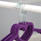 Вешалка-плечики для одежды «Сердце», размер 44-46, флокированное покрытие, цвет МИКС - Фото 3