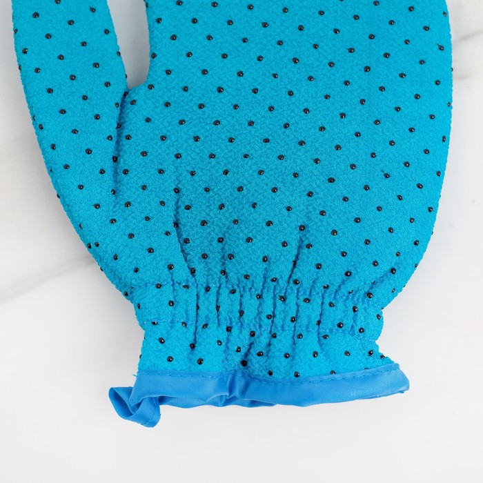 Мочалка-варежка массажная 21,5х16 см "Конфетти", хлопок, цвет МИКС