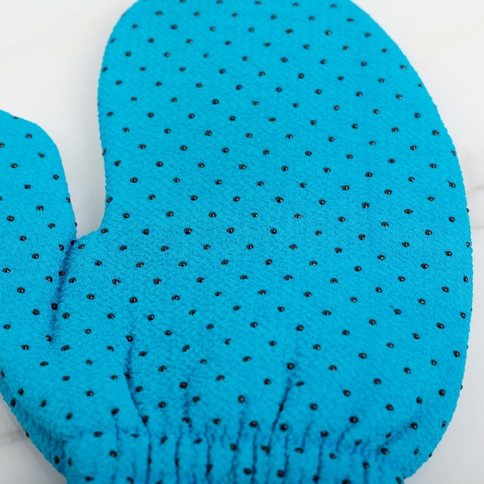 Мочалка-варежка массажная 21,5х16 см "Конфетти", хлопок, цвет МИКС