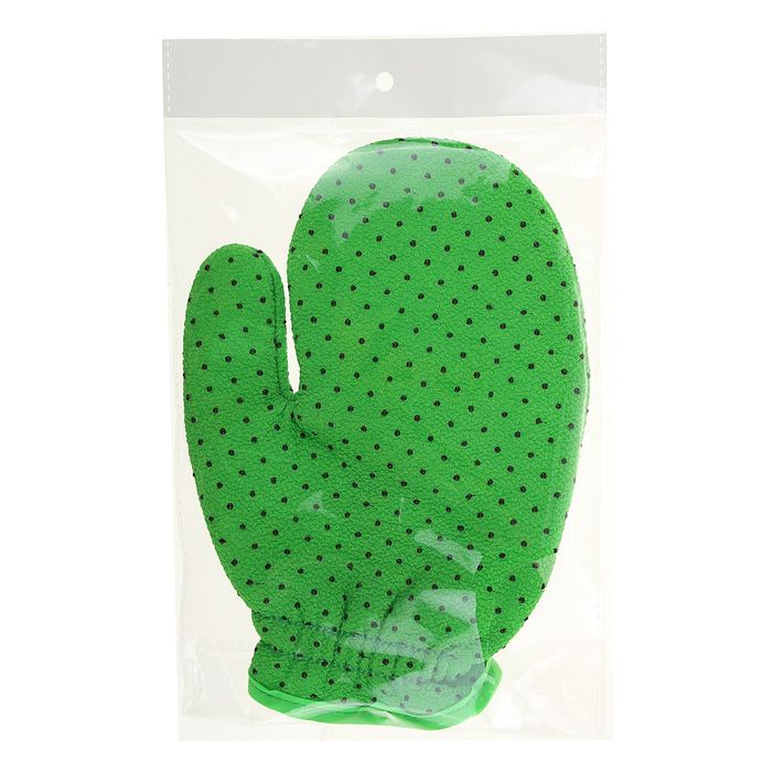 Мочалка-варежка массажная 21,5х16 см "Конфетти", хлопок, цвет МИКС