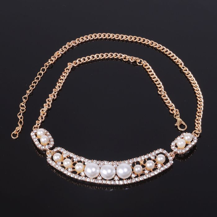 Колье "Жемчужный блеск", цвет белый в золоте