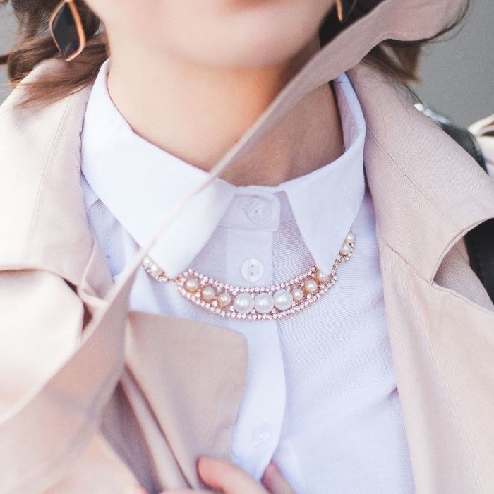 Колье "Жемчужный блеск", цвет белый в золоте