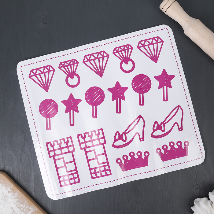 Набор кондитерский для айсинга 5 предметов: 4 трафарета, кондитерский мешок