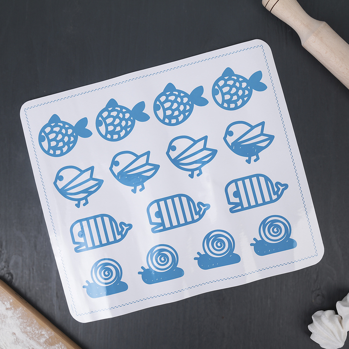 Набор кондитерский для айсинга 5 предметов: 4 трафарета, кондитерский мешок