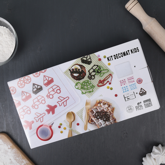 Набор кондитерский для айсинга 5 предметов: 4 трафарета, кондитерский мешок