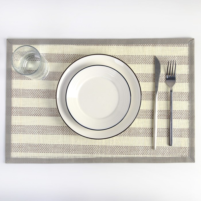 Салфетка кухонная "Полосы" 45х30 см, цвет серый