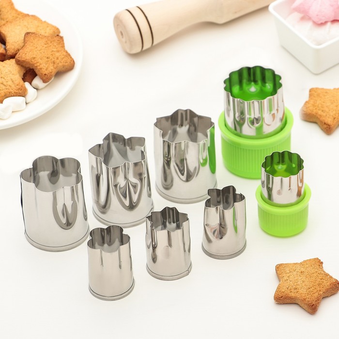 Набор выемок кондитерских для теста "Цветочки", 8 шт