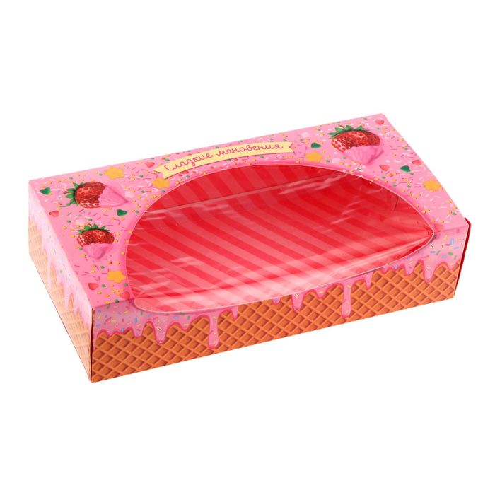 Коробочка для пончиков «Сладкие мгновения», 10 х 20 х 5 см