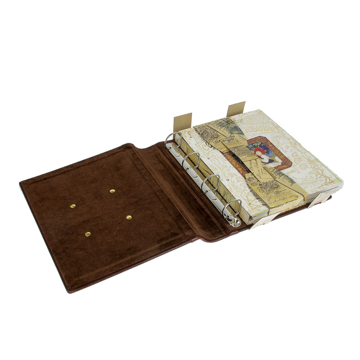 Подарочная книга-альбом на 80 фото "Совет да Любовь"кожа коричневый 40 листов 26,5х31х6 см