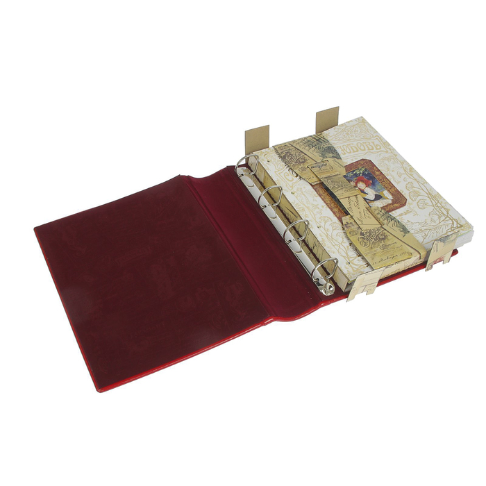 Подарочная книга-альбом на 80 фото "Совет да Любовь" кожа красн. 40 листов 26,5х31х6,5 см