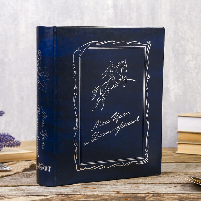 Подарочная книга-альбом на 80 фото "Мои цели и достижения" эко/кожа 40 листов 26,5х31х6,5 см