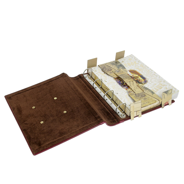 Подарочная книга-альбом на 80 фото "Наш ребенок" кожа бордо 26,5х31х6,5 см