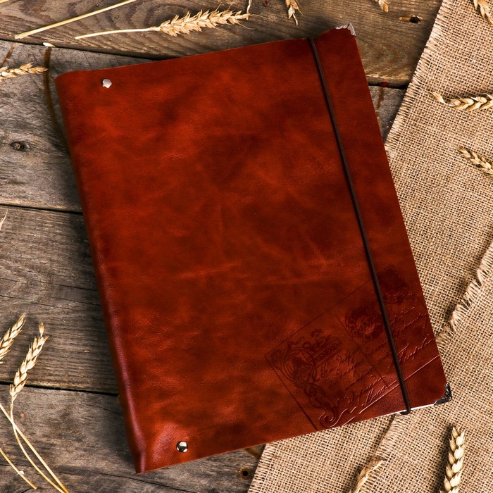 Фотоальбом большой мягкий А4 кожа св-корич.