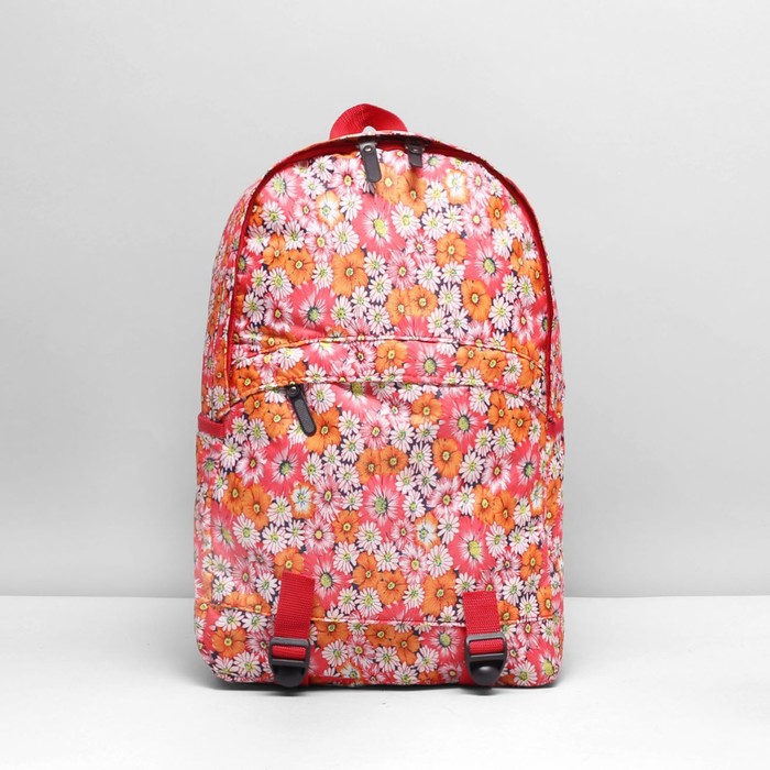 Рюкзак молодёжный на молнии, 1 отдел, 3 наружных кармана, цвет красный