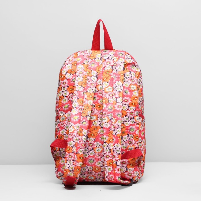 Рюкзак молодёжный на молнии, 1 отдел, 3 наружных кармана, цвет красный