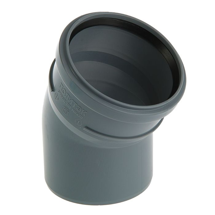 Отвод канализационный "Политэк", 110 мм, 30°