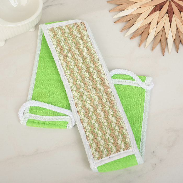 Мочалка-лента массажная 68х8 см, сизаль МИКС