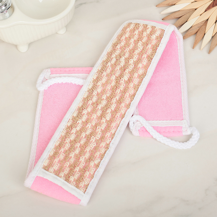 Мочалка-лента массажная 68х8 см, сизаль МИКС