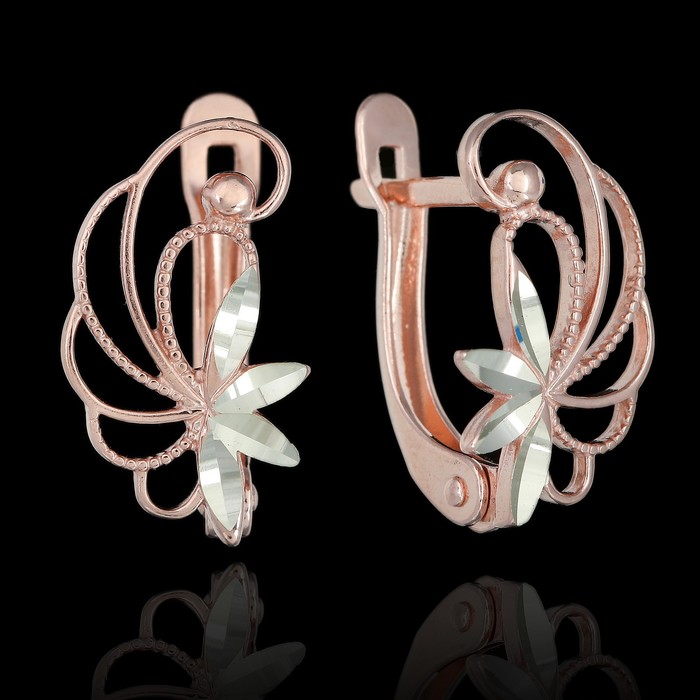 Серьги "Пёрышко", позолота