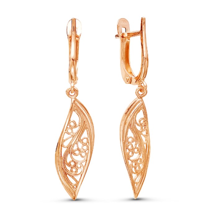 Серьги "Вечерние", позолота