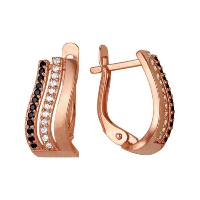 Серьги "Волны", позолота