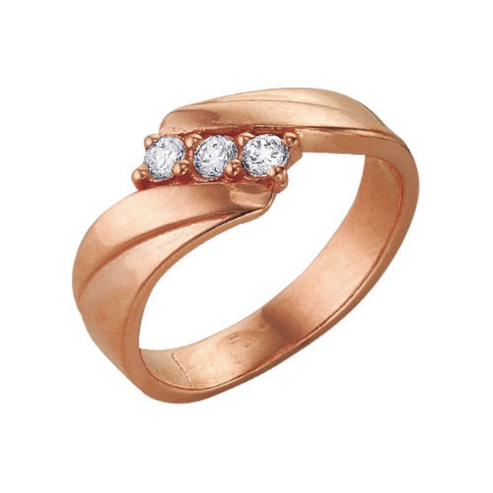 Кольцо "Дорожка", позолота, 18 размер