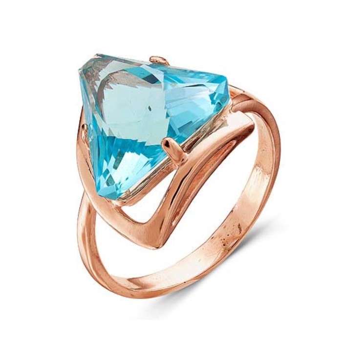 Кольцо "Роскошь" треугольник, позолота, 19 размер