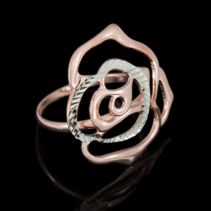 Кольцо "Роза", позолота, 19 размер