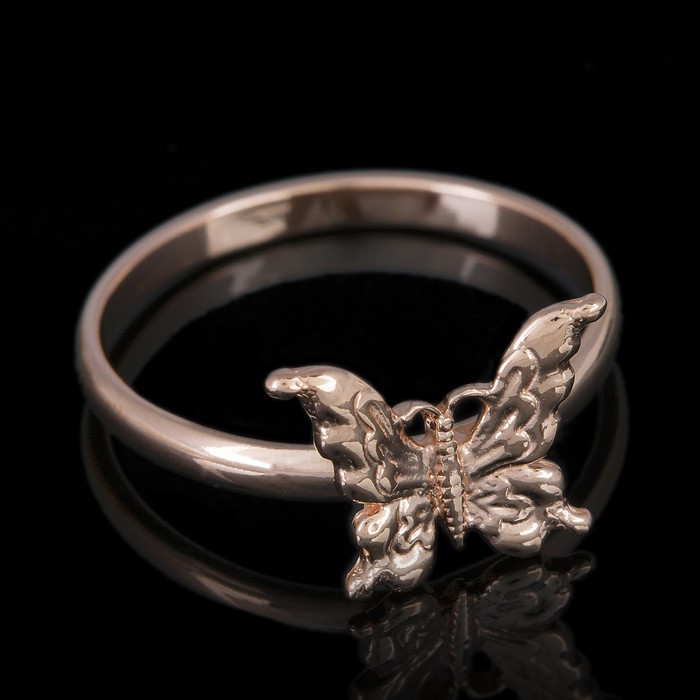 Кольцо "Бабочка", позолота, 17 размер